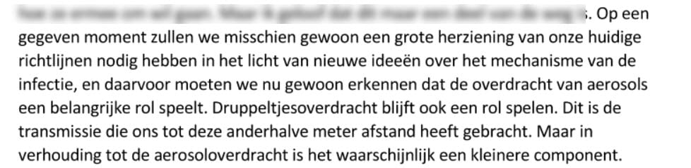 Het grote of kleine belang van aerosols bij verspreiding COVID-19 - 7506 Het grote of kleine belang van aerosols bij verspreiding COVID-19 - 7506